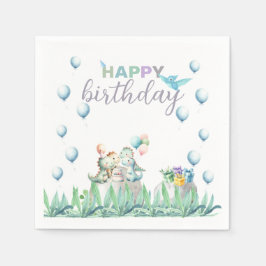 Dynosaur temático guardanapos de papel para festa