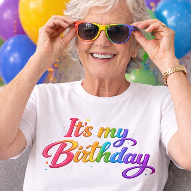 É a minha Camiseta arco-íris multicolorida de aniv (Criador carregado)