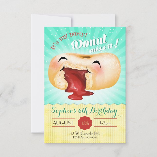 É a minha Rosquinha do partido. Convite de Anivers (Frente)