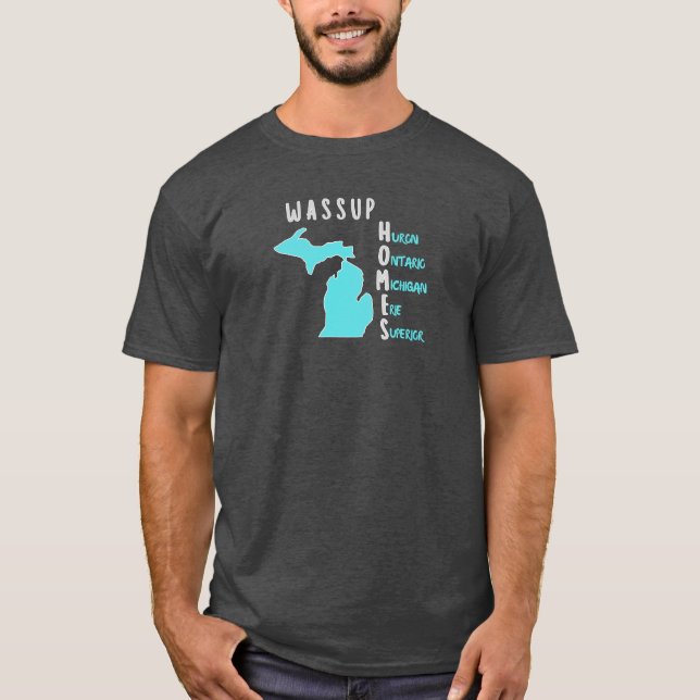 E aí, MALUCO? CAMISA COM MAPA DE MICHIGAN E LAGOS (Frente)