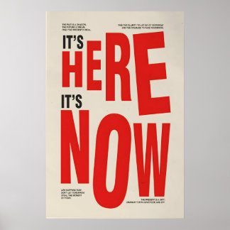 É Aqui É Agora Tipografia Poster Negrito Vermelho