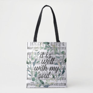 É bem com minha bolsa de Tote de Hymn Floral