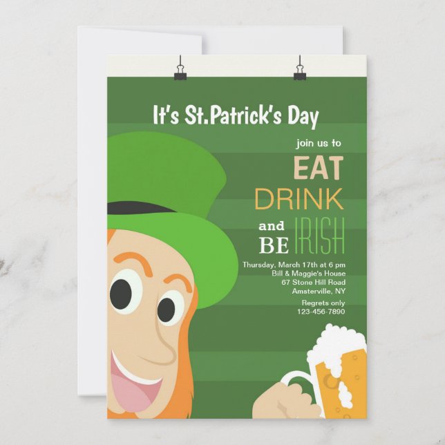 É convite do dia de St Patrick (Frente)
