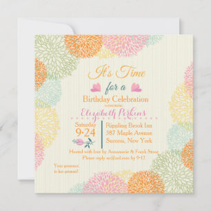 É convite floral do aniversário do tempo