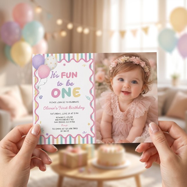 É Divertido Ser Uma Menina Convite de 1º Aniversár (Criador carregado)