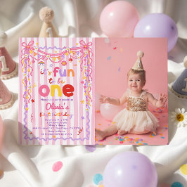 É Divertido Ser Uma Menina Convite de 1º Aniversár