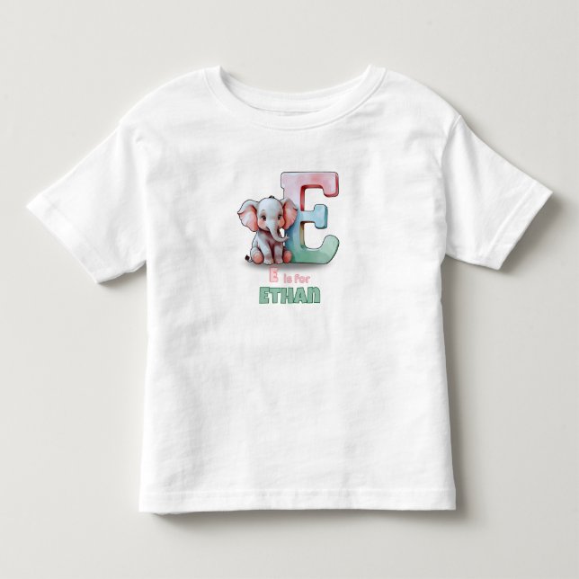 E é para Ethan – Camiseta Personalizada para Crian (Frente)