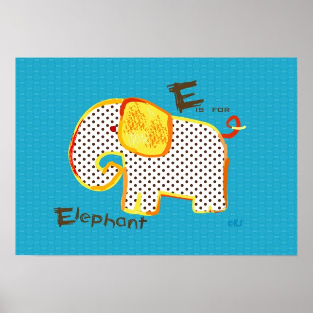 'E é para o poster de pintura digital do elefante' (Frente)