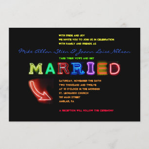 É ELÉTRICO! Convite de Casamento NEON SGN