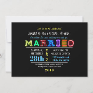 É ELÉTRICO! Convite de casamento NEON SGN