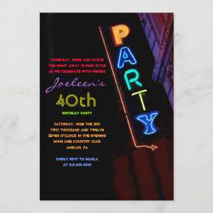 É ELÉTRICO!  Convite para Convite de festas NEON