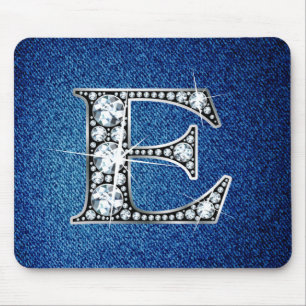 E Faux-"Diamond Bling" em Denim Mousepad