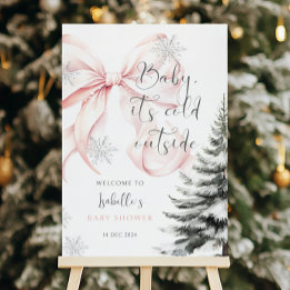 É frio fora do Arco rosa Chá de fraldas bem-vindo