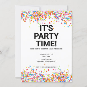 É Hora da Festa Convite de Aniversário
