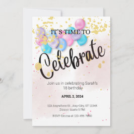 É HORA DE CELEBRAR MODELO DE CONVITE
