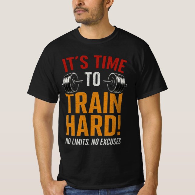 É Hora de Treinar Duro | Camiseta de Músculo Acade (Frente)