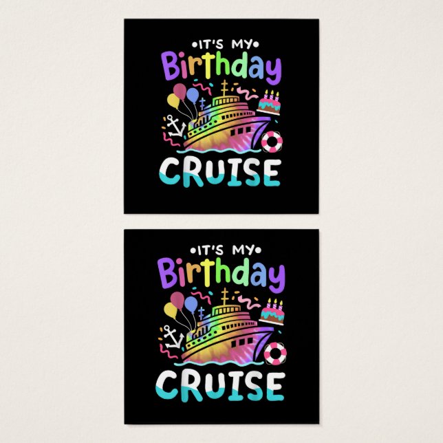 É Meu Aniversário Cruzeiro Tie Dye Viagem de Féria (Frente & Verso)