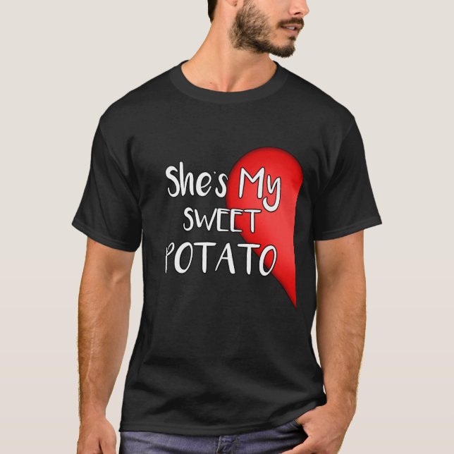 É minha batata doce sim mim t-shirt do casal do (Frente)