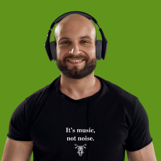 É música, não camiseta de motocicleta ruidosos