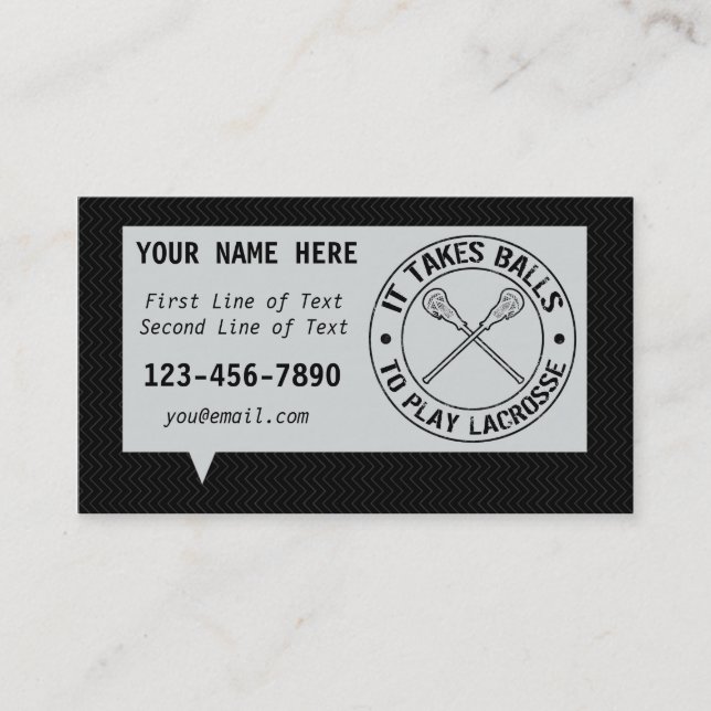É Necessário Jogar Cartões de visitas De Lacrosse (Frente)