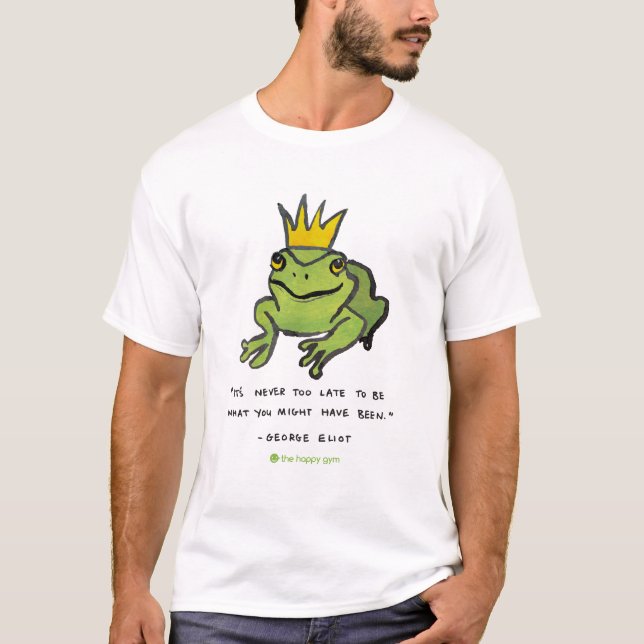 É nunca t-shirt demasiado atrasado do sapo (Frente)