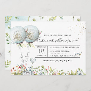 É o convite ao Chá de fraldas do Balão Azul Twins