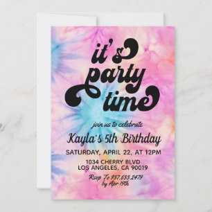 É o Convite de Aniversário do Horovy Tie Dye