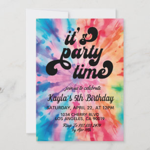 É o Convite de Aniversário do Horovy Tie Dye
