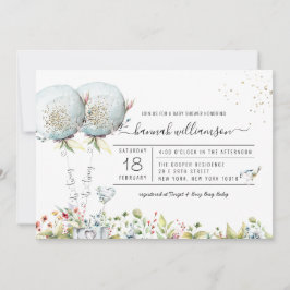 É o convite para Chás de fraldas de Balões Azuis G