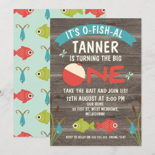É o Convite para primeiros aniversarios de Pesca O