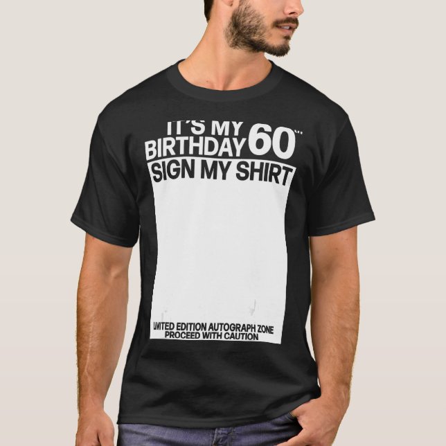 É o meu 60º Aniversário Sinal da minha Camisa 60º  (Frente)