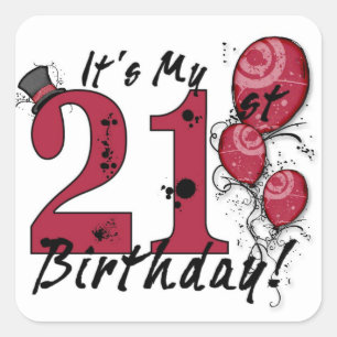 É o meu autocolante de balão de aniversário de 21
