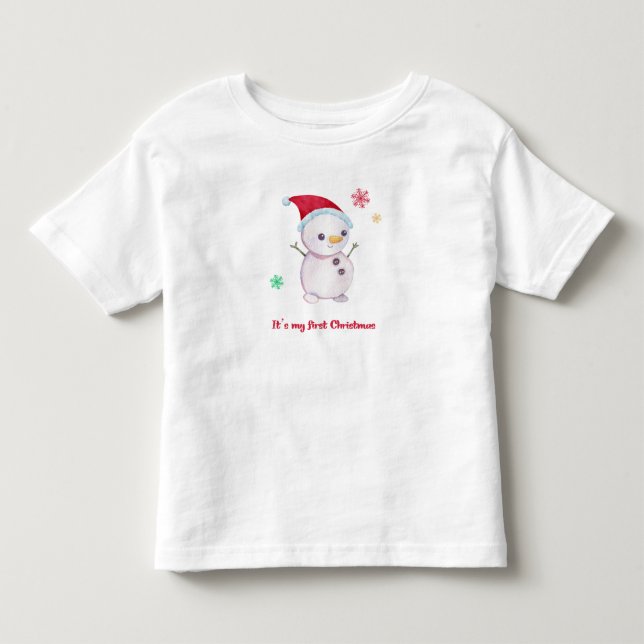É o Meu Primeiro T-Shirt de Natal para Bebê (Frente)
