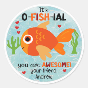 É O-PEIXE-IAL Adesivos de Peixe no Dia dos Namorad