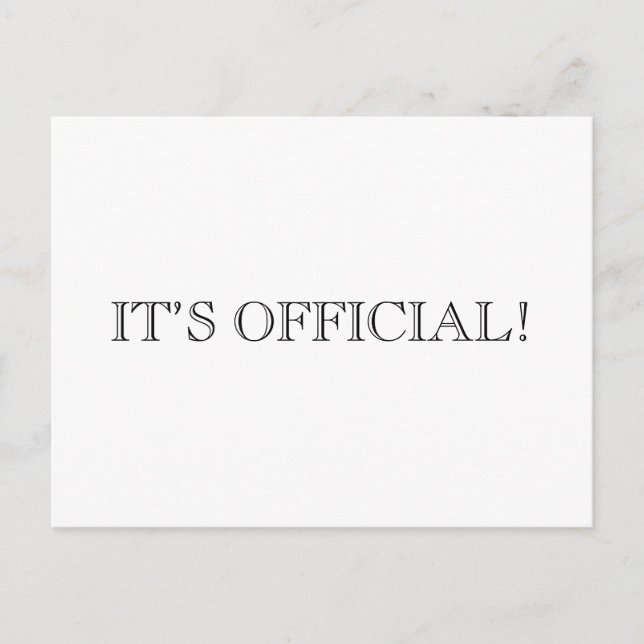 É oficial! Anúncio de Casamento Moderno Eloped (Frente)