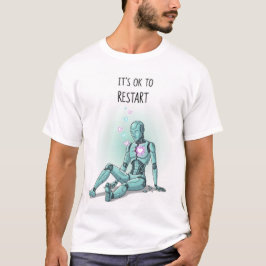 É OK Reiniciar Camiseta Masculina Estética Ciberné