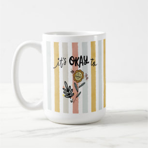 É Okay Para Caneca De Café Floral Boho