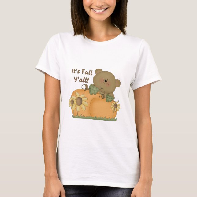 "É outono Y'all" Autumn Teddy Bear Boneca Top (Frente)