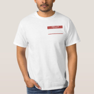 É personalizada "olá! meu nome" a camisa fixada 