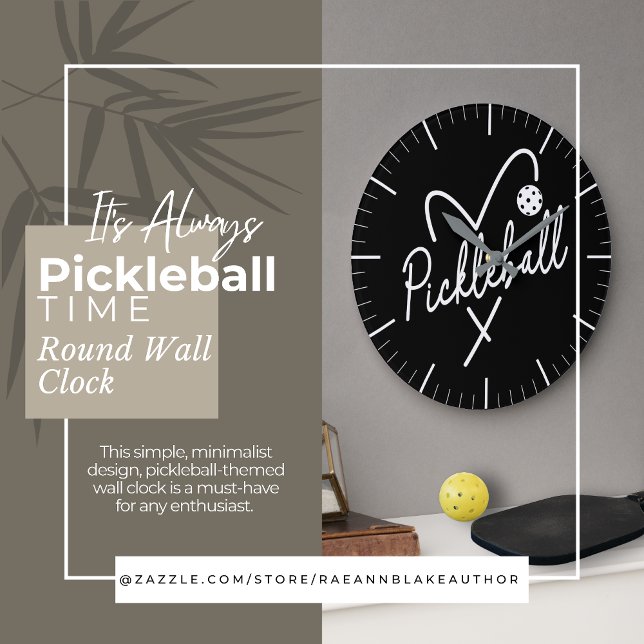 É Sempre Hora de Pickleball Relógio de Parede Redo (Criador carregado)