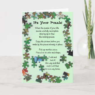 É seu quebra-cabeça! Cartão com partes