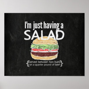 É só uma salada....burger) poster engraçado
