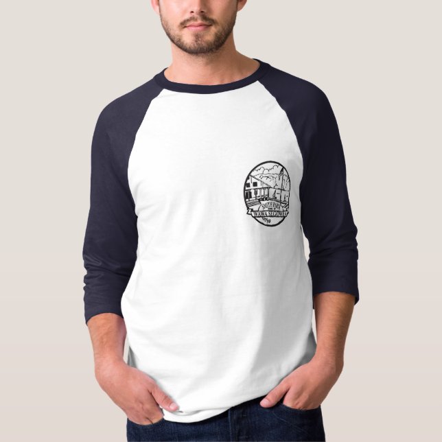 É sua camisa de acampamento da luva de 3/4! (Frente)