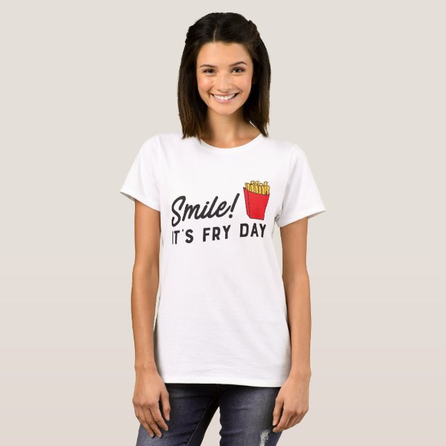 É t-shirt do sorriso do dia da fritada (Frente Completa)
