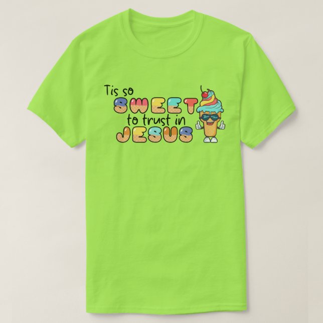 É Tão Bom Confiar Em Jesus T-Shirt (Frente do Design)