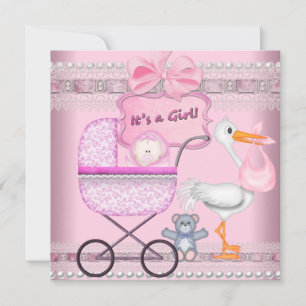 É um Anúncio de Bebê Menina Carrinho Rosa