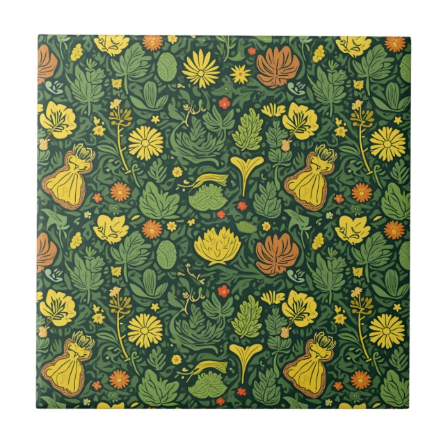 É um azulejo de cerâmica. (Frente)