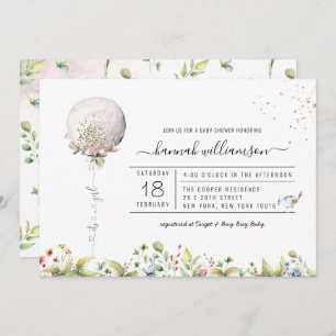 É um Balão de Garota  Convite para Chá de fraldas