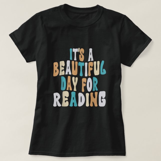 É um belo dia para ler camiseta (Frente do Design)