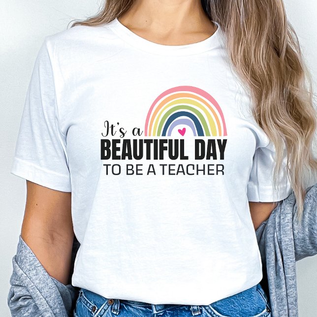 É um belo dia professor Rainbow T-Shirt (Criador carregado)